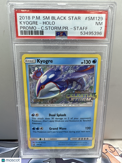 2018 PokéMon TCG Kyogre #SM129 PSA 7