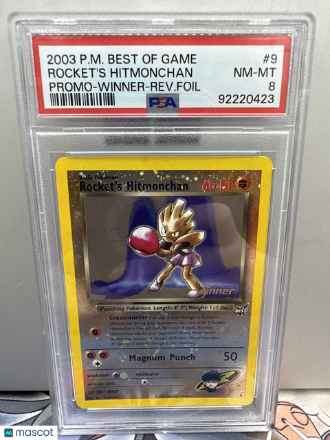 2003 PokéMon TCG Rocket's Hitmonchan #9 PSA 8