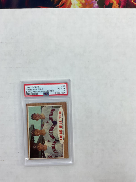 1962 Topps #37 Tribe Hill Trio PSA 4 66691096