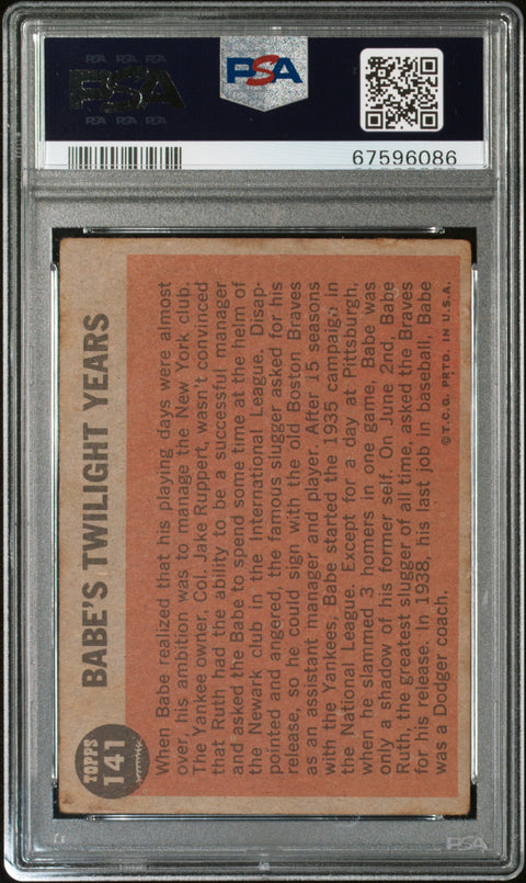 1962 Topps #141 Twilight Years PSA 2 67596086