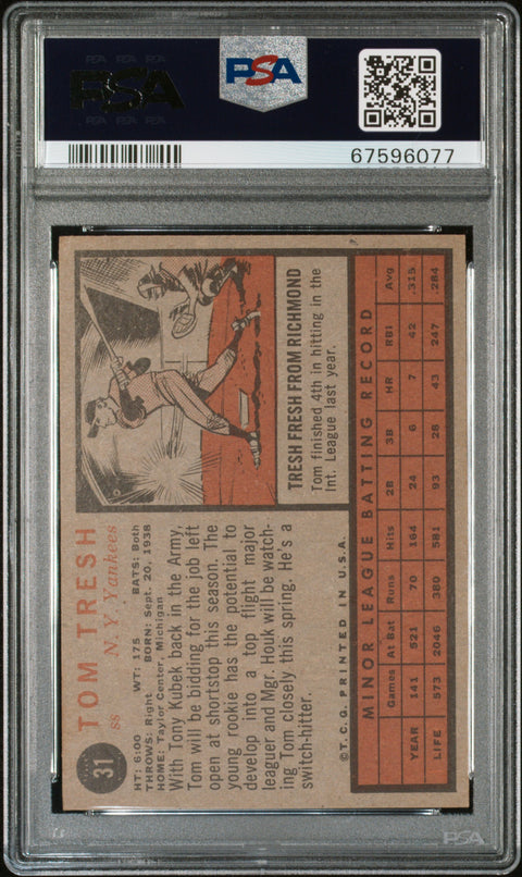 1962 Topps #31 Tom Tresh PSA 4 67596077