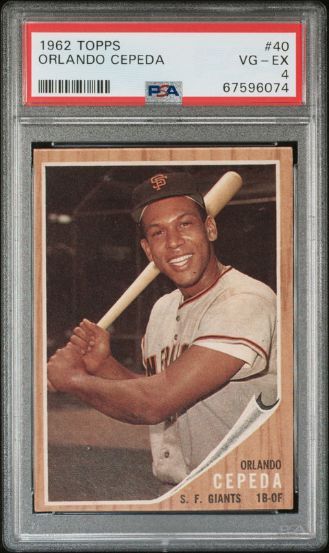 1962 Topps #40 Orlando Cepeda PSA 4 67596074