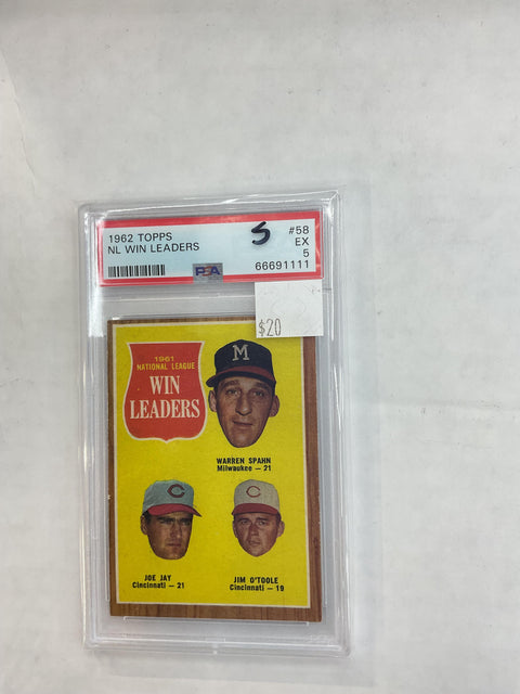 1962 Topps #58 Nl Win Leaders PSA 5 66691111