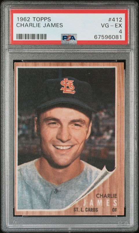 1962 Topps #412 Charlie James PSA 4 67596081