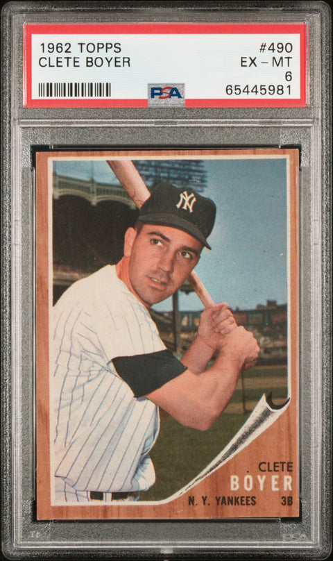 1962 Topps #490 Clete Boyer PSA 6 65445981