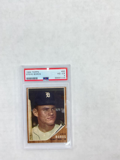 1962 Topps #62 Steve Boros PSA 4 66691114