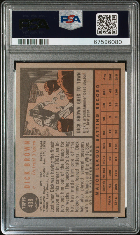 1962 Topps #438 Dick Brown PSA 6.5 67596080