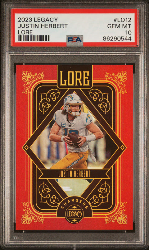 2023 Panini Legacy Lore #LO12 Justin Herbert PSA 10 86290544