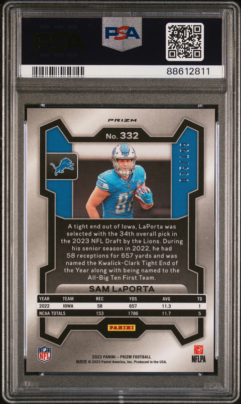 2023 Panini Prizm #332 Sam Laporta PSA 9 88612811