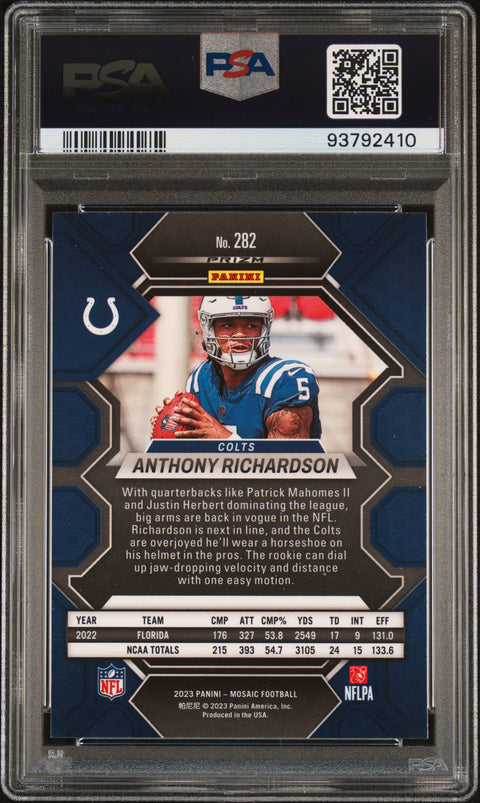 2023 Panini Mosaic #282 Anthony Richardson PSA 10 93792410