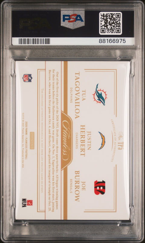 2020 Panini Flawless Triple Patches #TP5 Tgvl/Hrbrt/Brrw. PSA 9 88166975