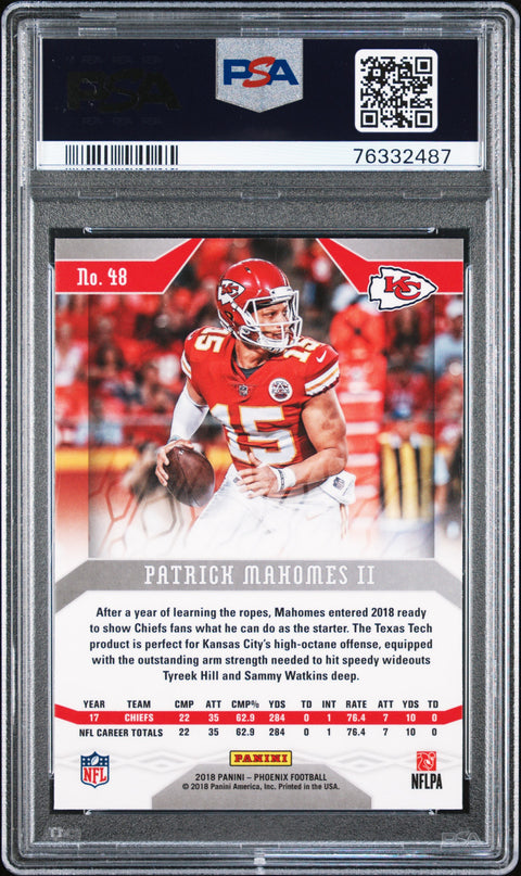 2018 Panini Phoenix #48 Patrick Mahomes Ii Color Burst PSA 10