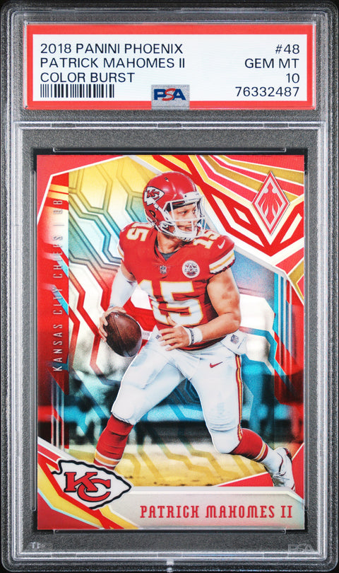 2018 Panini Phoenix #48 Patrick Mahomes Ii Color Burst PSA 10