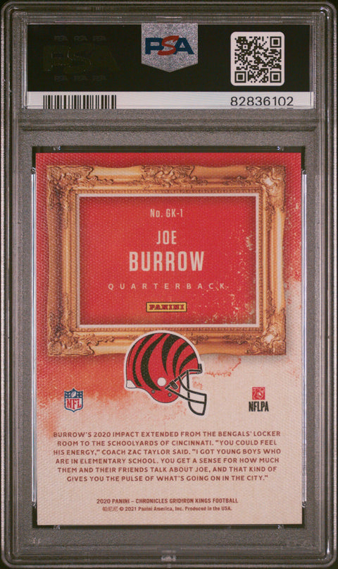 2020 Panini Chronicles Gridiron Kings #GK1 Joe Burrow PSA 10 82836102