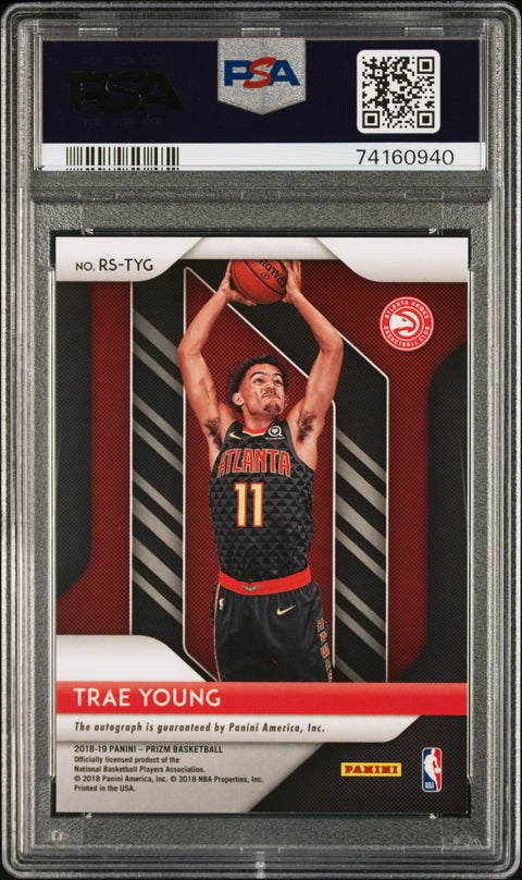 2018 Panini Prizm Rookie Signatures #RSTYG Trae Young PSA 9 74160940