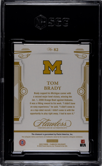 2022 Panini Flawless Collegiate #82 Tom Brady SGC 9.5 7202141