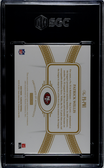 2020 Panini Flawless #PA-PWI Patrick Willis SGC 9.5 7460035