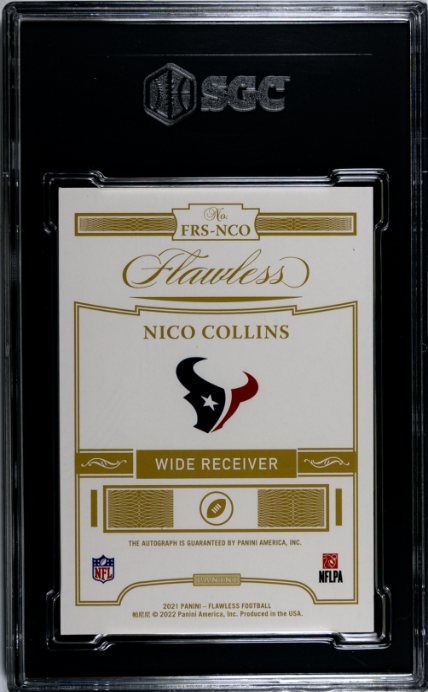 2021 Panini Flawless #FRS-NCO Nico Collins SGC 9 7647172