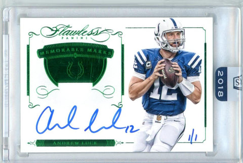 1/1 ANDREW LUCK Encased On Card AUTO 2015 Panini Flawless NFL Football SSP One