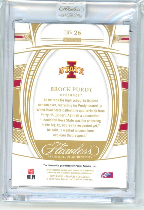 2023 Panini Flawless Collegiate #26 Brock Purdy #/25