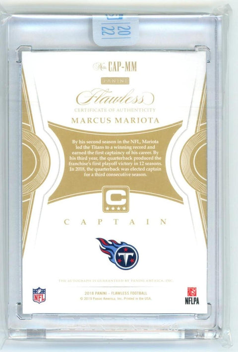 2018 Panini Honors #11 Marcus Mariota Black #/1