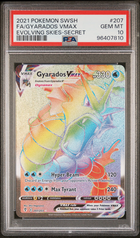 2021 Pokemon Sword & Shield Evolving Skies #207 Fa/Gyarados Vmax PSA 10 96407810