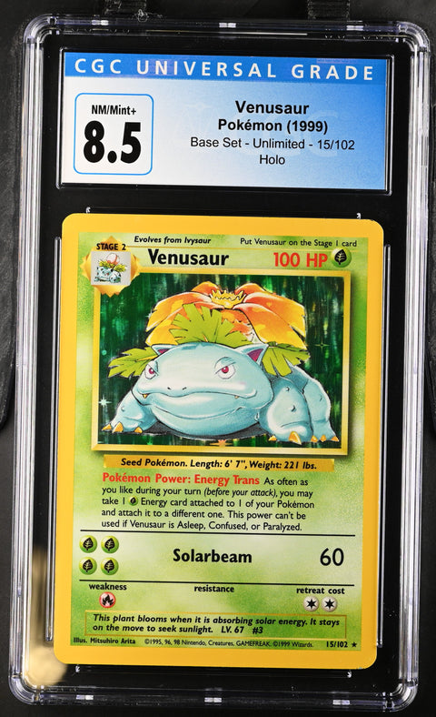 1999 Base Set - Unlimited #15/102 Venusaur CGC 8.5 4046166034