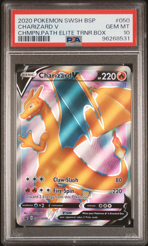 2020 Pokemon Swsh Black Star Promo #050 Charizard V PSA 10 96268531