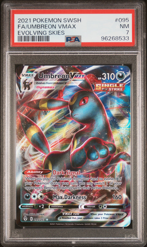 2021 Pokemon Sword & Shield Evolving Skies #095 Fa/Umbreon Vmax PSA 7 96268533