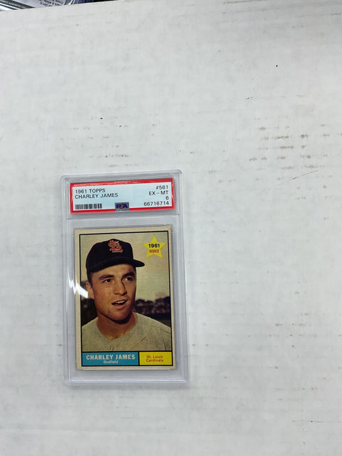 1961 Topps #561 Charley James PSA 6 66716714