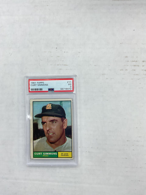 1961 Topps #11 Curt Simmons PSA 3 66716472