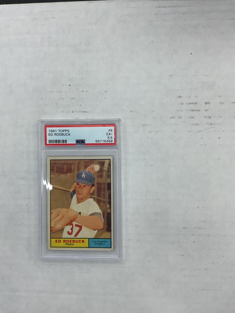 1961 Topps #6 Ed Roebuck PSA 5.5 66716468