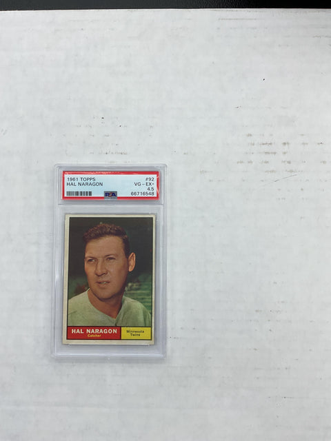 1961 Topps #92 Hal Naragon PSA 4.5 66716548