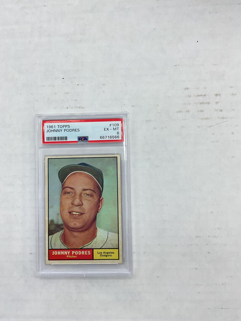 1961 Topps #109 Johnny Podres PSA 6 66716566