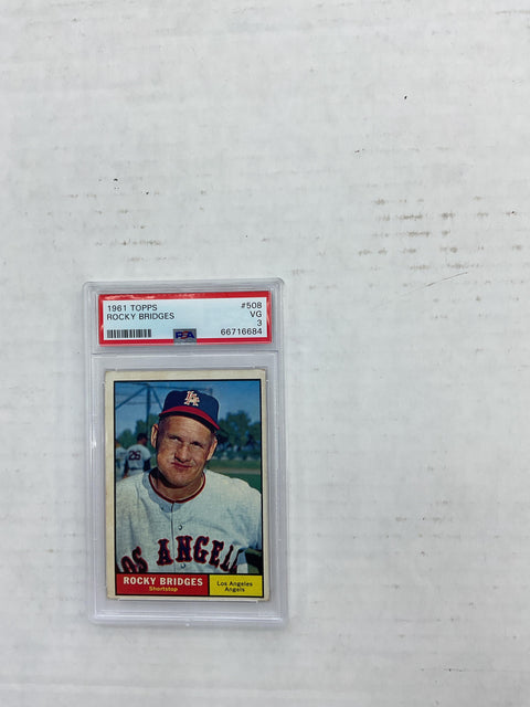 1961 Topps #508 Rocky Bridges PSA 3 66716684