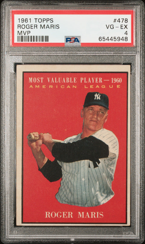 1961 Topps #478 Roger Maris PSA 4 65445948