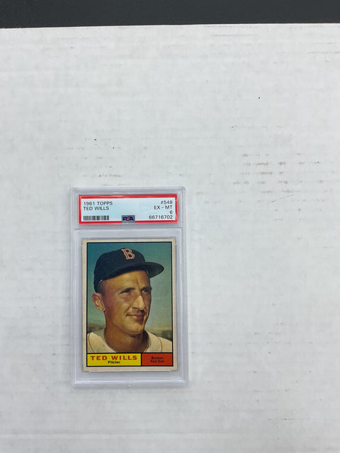 1961 Topps #548 Ted Wills PSA 6 66716702