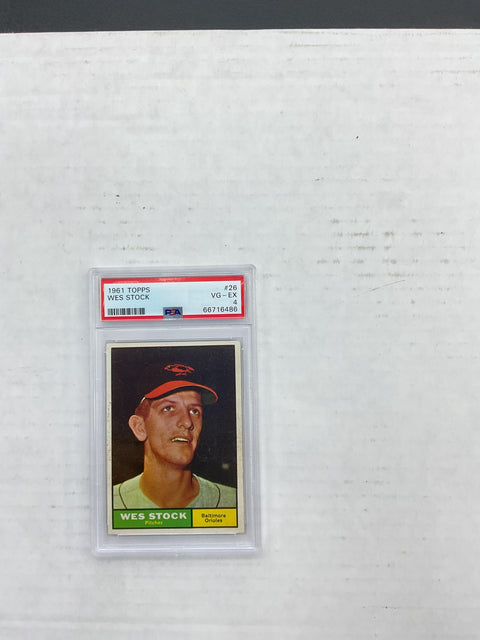 1961 Topps #26 Wes Stock PSA 4 66716486