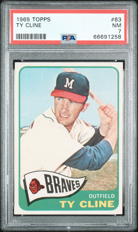 1965 Topps #63 Ty Cline PSA 7 66691258