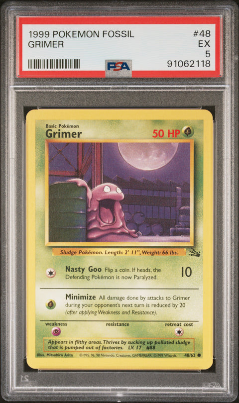 1999 Pokemon Fossil #48 Grimer PSA 5