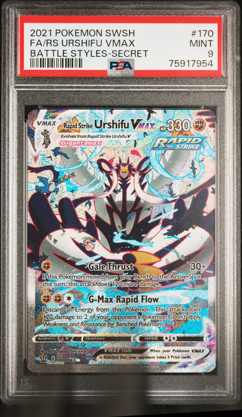 2021 Pokemon Sword & Shield Battle Styles #170 Fa/Rs Urshifu Vmax PSA 9 75917954