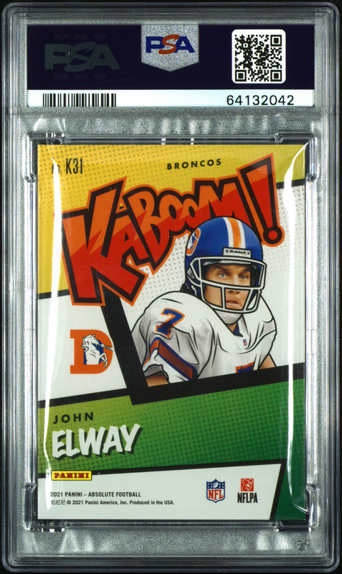 2021 Panini Absolute Kaboom! #K31 John Elway Kaboom!-Gold PSA 9 64132042