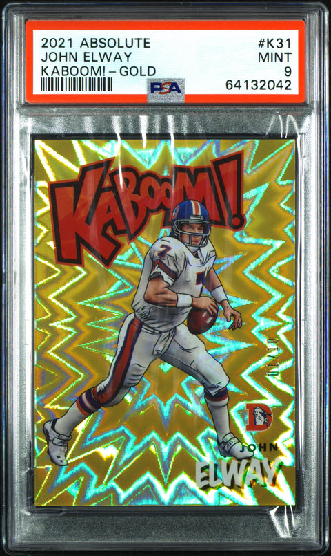 2021 Panini Absolute Kaboom! #K31 John Elway Kaboom!-Gold PSA 9 64132042