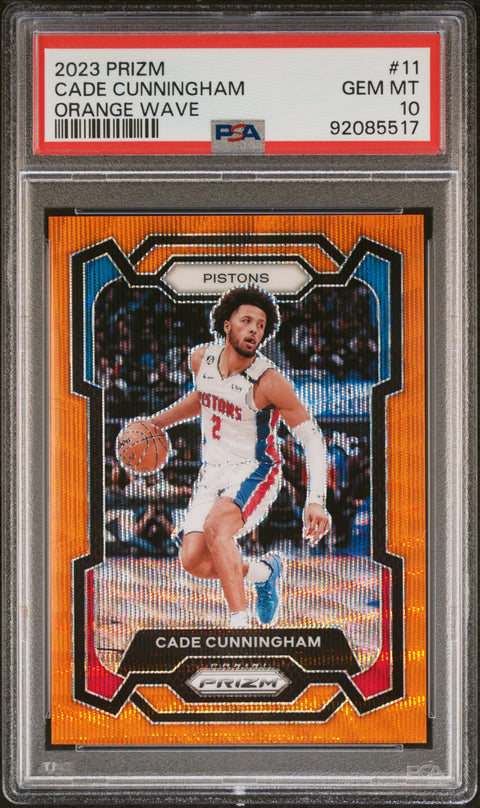 2023 Panini Prizm #11 Cade Cunningham Orange Wave PSA 10 92085517