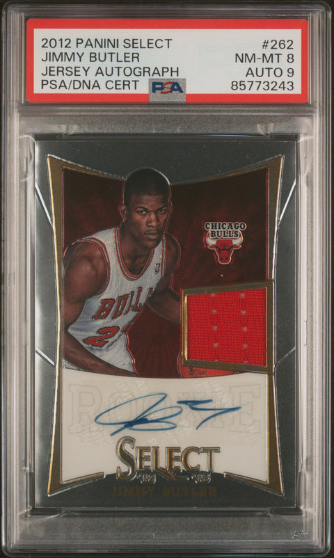 2012 Panini Select #262 Jimmy Butler Jersey Autograph PSA 8 85773243