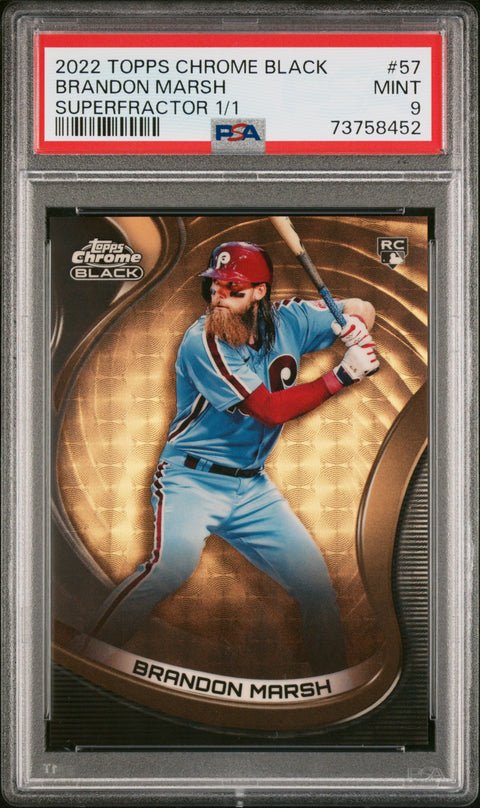 2022 Topps Chrome Black #57 Brandon Marsh Superfractor 1/1 PSA 9 73758452