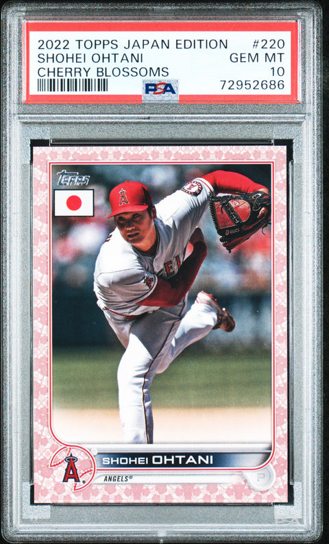 2022 Topps Japan Edition #220 Shohei Ohtani Cherry Blossoms PSA 10 72952686