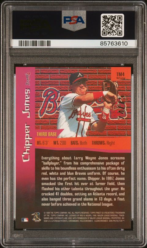 1998 Finest The Man #TM4 Chipper Jones Refractor PSA 8 85763610