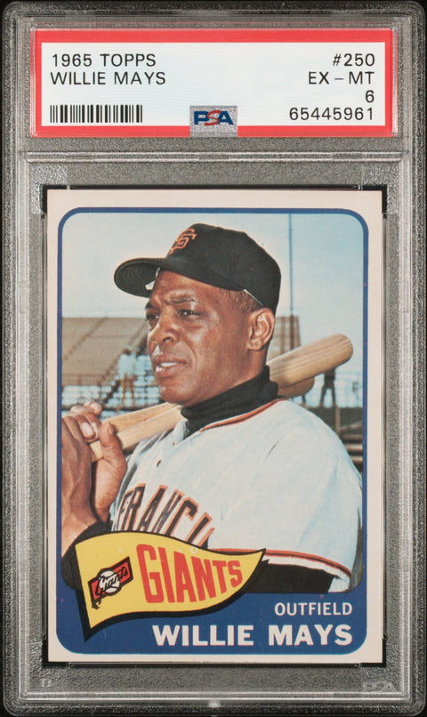 1965 Topps #250 Willie Mays PSA 6 65445961