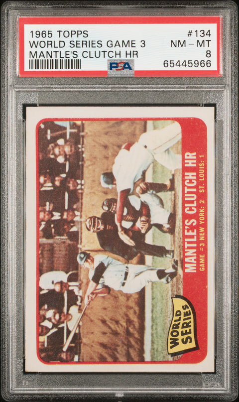 1965 Topps #134 World Series Game 3 Mantle'S Clutch Hr PSA 8 65445966